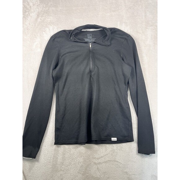 Patagonia Capilene 3 Top Womens Medium Black Quarter Zip Mid Weight Base Layer - Picture 1 of 6